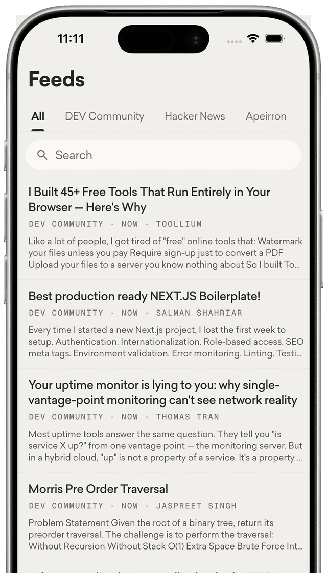 Feeds feature